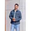 imageCOOFANDY Mens Corduroy Button Down Shirts Jackets Casual Long Sleeve Shacket Lightweight Overshirts with Flap PocketsGrey Blue