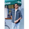imageCOOFANDY Mens Corduroy Button Down Shirts Jackets Casual Long Sleeve Shacket Lightweight Overshirts with Flap PocketsGrey Blue