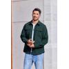 imageCOOFANDY Mens Corduroy Button Down Shirts Jackets Casual Long Sleeve Shacket Lightweight Overshirts with Flap PocketsLake Green