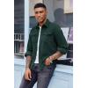 imageCOOFANDY Mens Corduroy Button Down Shirts Jackets Casual Long Sleeve Shacket Lightweight Overshirts with Flap PocketsLake Green