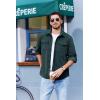 imageCOOFANDY Mens Corduroy Button Down Shirts Jackets Casual Long Sleeve Shacket Lightweight Overshirts with Flap PocketsLake Green