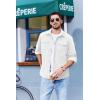 imageCOOFANDY Mens Corduroy Button Down Shirts Jackets Casual Long Sleeve Shacket Lightweight Overshirts with Flap PocketsWhite