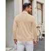 imageCOOFANDY Mens Crew Neck Pullover Sweater Slim Fit Long Sleeve Knit Sweaters Lightweight Dress Casual Crewneck SweaterApricot