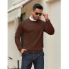 imageCOOFANDY Mens Crew Neck Pullover Sweater Slim Fit Long Sleeve Knit Sweaters Lightweight Dress Casual Crewneck SweaterBrown