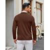 imageCOOFANDY Mens Crew Neck Pullover Sweater Slim Fit Long Sleeve Knit Sweaters Lightweight Dress Casual Crewneck SweaterBrown