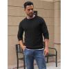 imageCOOFANDY Mens Crew Neck Sweater Long Sleeve Ribbed Knit Dress Sweaters Casual Slim Fit PulloverBlack