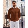 imageCOOFANDY Mens Crew Neck Sweater Long Sleeve Ribbed Knit Dress Sweaters Casual Slim Fit PulloverCaramel
