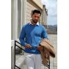 imageCOOFANDY Mens Crew Neck Sweater Long Sleeve Ribbed Knit Dress Sweaters Casual Slim Fit PulloverDark Blue