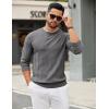 imageCOOFANDY Mens Crew Neck Sweater Long Sleeve Ribbed Knit Dress Sweaters Casual Slim Fit PulloverDark Grey