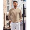 imageCOOFANDY Mens Crew Neck Sweater Long Sleeve Ribbed Knit Dress Sweaters Casual Slim Fit PulloverKhaki