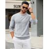 imageCOOFANDY Mens Crew Neck Sweater Long Sleeve Ribbed Knit Dress Sweaters Casual Slim Fit PulloverLight Grey