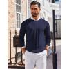 imageCOOFANDY Mens Crew Neck Sweater Long Sleeve Ribbed Knit Dress Sweaters Casual Slim Fit PulloverNavy Blue