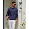 imageCOOFANDY Mens Crew Neck Sweater Long Sleeve Ribbed Knit Dress Sweaters Casual Slim Fit PulloverNavy Blue