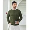 imageCOOFANDY Mens Crewneck Pullover Sweaters Business Casual Long Sleeve Slim Fit Sweater Chunky Cable Knit SweaterArmy Green