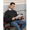 imageCOOFANDY Mens Crewneck Pullover Sweaters Business Casual Long Sleeve Slim Fit Sweater Chunky Cable Knit SweaterBlack