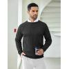 imageCOOFANDY Mens Crewneck Pullover Sweaters Business Casual Long Sleeve Slim Fit Sweater Chunky Cable Knit SweaterBlack