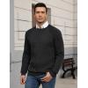 imageCOOFANDY Mens Crewneck Pullover Sweaters Business Casual Long Sleeve Slim Fit Sweater Chunky Cable Knit SweaterBlack