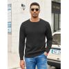 imageCOOFANDY Mens Crewneck Pullover Sweaters Business Casual Long Sleeve Slim Fit Sweater Chunky Cable Knit SweaterBlacknarrow Ribs