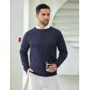 imageCOOFANDY Mens Crewneck Pullover Sweaters Business Casual Long Sleeve Slim Fit Sweater Chunky Cable Knit SweaterDark Blue