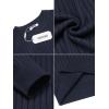 imageCOOFANDY Mens Crewneck Pullover Sweaters Business Casual Long Sleeve Slim Fit Sweater Chunky Cable Knit SweaterDark Bluenarrow Ribs