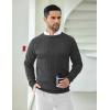 imageCOOFANDY Mens Crewneck Pullover Sweaters Business Casual Long Sleeve Slim Fit Sweater Chunky Cable Knit SweaterDark Gray