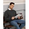 imageCOOFANDY Mens Crewneck Pullover Sweaters Business Casual Long Sleeve Slim Fit Sweater Chunky Cable Knit SweaterDark Gray