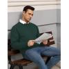 imageCOOFANDY Mens Crewneck Pullover Sweaters Business Casual Long Sleeve Slim Fit Sweater Chunky Cable Knit SweaterLake Green