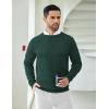 imageCOOFANDY Mens Crewneck Pullover Sweaters Business Casual Long Sleeve Slim Fit Sweater Chunky Cable Knit SweaterLake Green