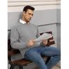 imageCOOFANDY Mens Crewneck Pullover Sweaters Business Casual Long Sleeve Slim Fit Sweater Chunky Cable Knit SweaterLight Gray