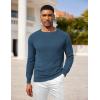 imageCOOFANDY Mens Crewneck Pullover Sweaters Business Casual Long Sleeve Slim Fit Sweater Chunky Cable Knit SweaterNavy Blue