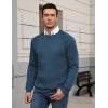 imageCOOFANDY Mens Crewneck Pullover Sweaters Business Casual Long Sleeve Slim Fit Sweater Chunky Cable Knit SweaterNavy Blue