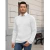 imageCOOFANDY Mens Crewneck Pullover Sweaters Business Casual Long Sleeve Slim Fit Sweater Chunky Cable Knit SweaterWhite