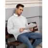 imageCOOFANDY Mens Crewneck Pullover Sweaters Business Casual Long Sleeve Slim Fit Sweater Chunky Cable Knit SweaterWhite