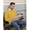 imageCOOFANDY Mens Crewneck Pullover Sweaters Business Casual Long Sleeve Slim Fit Sweater Chunky Cable Knit SweaterYellow