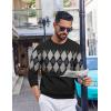 imageCOOFANDY Mens Crewneck Sweater Pullover Knit Sweater Lightweight Sweaters with Ribbing EdgeArgyle  Black