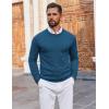 imageCOOFANDY Mens Crewneck Sweater Pullover Knit Sweater Lightweight Sweaters with Ribbing EdgeBlue