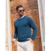 imageCOOFANDY Mens Crewneck Sweater Pullover Knit Sweater Lightweight Sweaters with Ribbing EdgeBlue