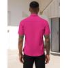 imageCOOFANDY Mens Dress Shirts Short Sleeve Business Casual Regular Fit Button Down Shirts with PocketBright Pink
