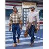 imageCOOFANDY Mens Flannel Shirts Long Sleeve Button Down Shirt Casual Shirts Work Shirts for MenBeige Brown
