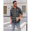 imageCOOFANDY Mens Flannel Shirts Long Sleeve Button Down Shirt Casual Shirts Work Shirts for MenDark Blue
