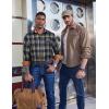 imageCOOFANDY Mens Flannel Shirts Long Sleeve Button Down Shirt Casual Shirts Work Shirts for MenDark Blue