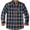 imageCOOFANDY Mens Flannel Shirts Long Sleeve Button Down Shirt Casual Shirts Work Shirts for MenDark Blue