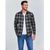 imageCOOFANDY Mens Flannel Shirts Long Sleeve Button Down Shirt Casual Shirts Work Shirts for MenDark Blue