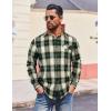 imageCOOFANDY Mens Flannel Shirts Long Sleeve Button Down Shirt Casual Shirts Work Shirts for MenGreen