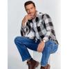 imageCOOFANDY Mens Flannel Shirts Long Sleeve Button Down Shirt Casual Shirts Work Shirts for MenHuntsman Charcoal Plaid