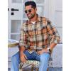 imageCOOFANDY Mens Flannel Shirts Long Sleeve Button Down Shirt Casual Shirts Work Shirts for MenKhaki