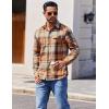 imageCOOFANDY Mens Flannel Shirts Long Sleeve Button Down Shirt Casual Shirts Work Shirts for MenKhaki