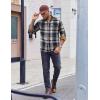 imageCOOFANDY Mens Flannel Shirts Long Sleeve Button Down Shirt Casual Shirts Work Shirts for MenMidnight Water Plaid