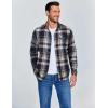 imageCOOFANDY Mens Flannel Shirts Long Sleeve Button Down Shirt Casual Shirts Work Shirts for MenMidnight Water Plaid
