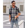 imageCOOFANDY Mens Flannel Shirts Long Sleeve Button Down Shirt Casual Shirts Work Shirts for MenMidnight Water Plaid